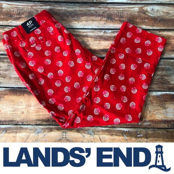 NWT Lands End Mid Rise Straight Leg Capris 4P - Picture 1 of 8